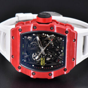 RM035-02 42mmx50mm Red Carbon ZF Dial on white Rubber Strap NH05A V5 - Image 3