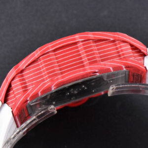 RM035-02 42mmx50mm Red Carbon ZF Dial on white Rubber Strap NH05A V5 - Image 5