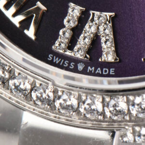 DateJust 31MM Ladies 904L WF Diamond Purple Dial Diamond Roma Marker Oyster Bracelet A2671 - Image 5