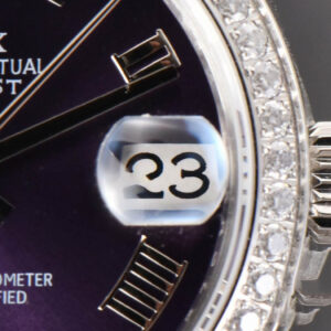 DateJust 31MM Ladies 904L WF Diamond Purple Dial Diamond Roma Marker Oyster Bracelet A2671 - Image 6