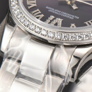 DateJust 31MM Ladies 904L WF Diamond Purple Dial Diamond Roma Marker Oyster Bracelet A2671 - Image 7