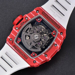 RM035-02 42mmx50mm Red Carbon ZF Dial on white Rubber Strap NH05A V5 - Image 13