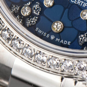 DateJust 31MM Ladies 904L WF Diamond Blue Flowers Dial Diamond Marker Oyster Bracelet A2671 - Image 8