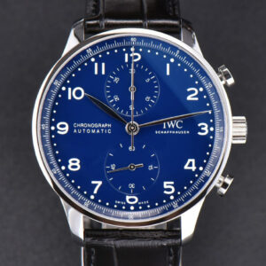 Portugieser Chrono “150 Years” IW371601 ZF 41MM Blue Dial Black Strap Cal69355