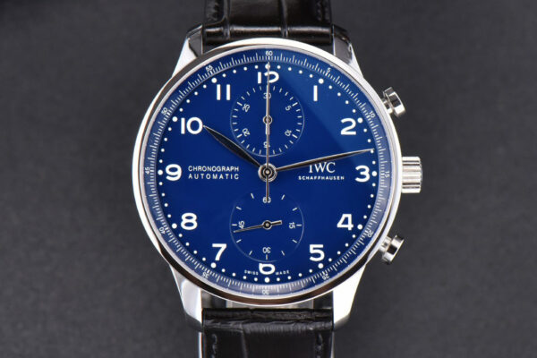 Portugieser Chrono “150 Years” IW371601 ZF 41MM Blue Dial Black Strap Cal69355
