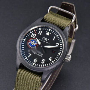 Mark XVIII Top Gun IW324712 ZF 41MM Black Ceramic Green Nylon Strap A32111 - Image 2