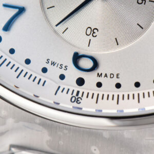 Portuguese Chrono IW3716 41mm RSF White Dial Blue Hand SS Bracelet A7750 - Image 15