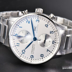 Portuguese Chrono IW3716 41mm RSF White Dial Blue Hand SS Bracelet A7750 - Image 19