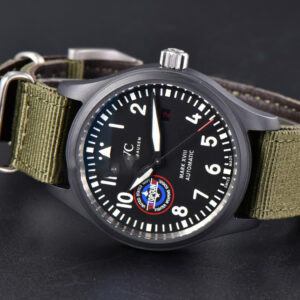 Mark XVIII Top Gun IW324712 ZF 41MM Black Ceramic Green Nylon Strap A32111 - Image 11