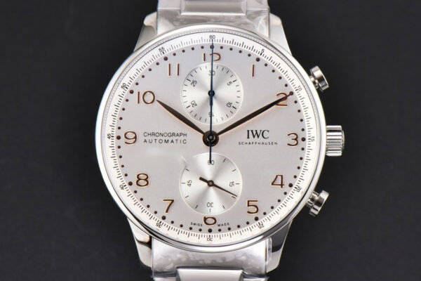 Portuguese Chrono IW3716 41mm RSF White Dial YG Hand SS Bracelet A7750
