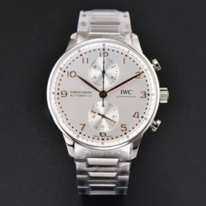 Portuguese Chrono IW3716 41mm RSF White Dial YG Hand SS Bracelet A7750 - Image 16