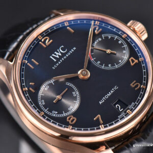 Portuguese Real PR IW500107 RG ZF 42MM Black Dial Black Leather Strap - Image 7