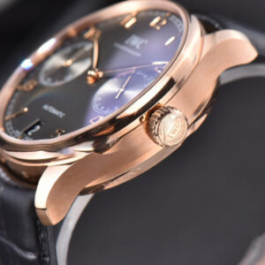 Portuguese Real PR IW500107 RG ZF 42MM Black Dial Black Leather Strap - Image 8