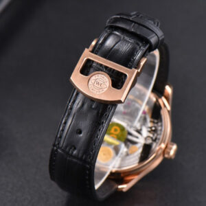 Portuguese Real PR IW500107 RG ZF 42MM Black Dial Black Leather Strap - Image 9