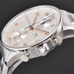 Portuguese Chrono IW3716 41mm RSF White Dial YG Hand SS Bracelet A7750 - Image 24