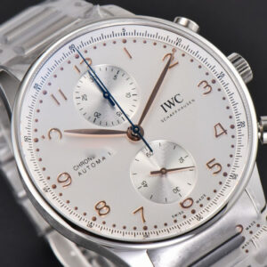 Portuguese Chrono IW3716 41mm RSF White Dial YG Hand SS Bracelet A7750 - Image 25