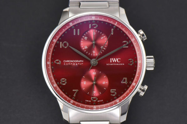 Portuguese Chrono IW3716 41mm RSF Red Dial SS Bracelet A7750