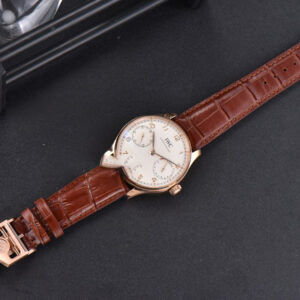 Portuguese Real PR IW500113 ZF 42MM RG White Dial RG Marker Brown Leather Strap A51011 - Image 5
