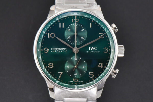 Portuguese Chrono IW3716 41mm RSF Green Dial SS Bracelet A7750