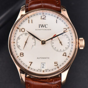 Portuguese Real PR IW500113 ZF 42MM RG White Dial RG Marker Brown Leather Strap A51011