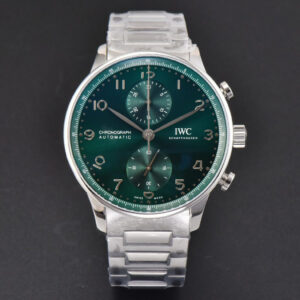 Portuguese Chrono IW3716 41mm RSF Green Dial SS Bracelet A7750 - Image 16