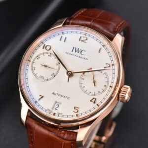 Portuguese Real PR IW500113 ZF 42MM RG White Dial RG Marker Brown Leather Strap A51011 - Image 7