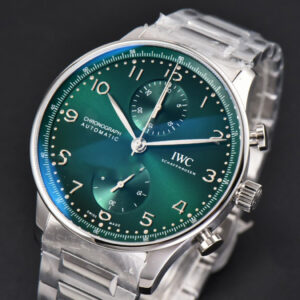 Portuguese Chrono IW3716 41mm RSF Green Dial SS Bracelet A7750 - Image 17