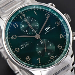 Portuguese Chrono IW3716 41mm RSF Green Dial SS Bracelet A7750 - Image 25