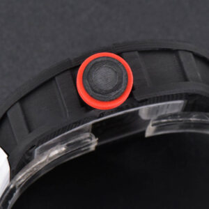 RM055 Real NTPT 42.7mm BBRF White Skeleton Dial Red Crown White Rubber Strap RMUL2 - Image 4