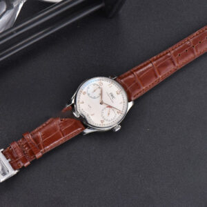 Portuguese Real PR IW500114 ZF 42MM White Dial RG Marker Brown Leather Strap A51011 - Image 3
