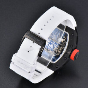 RM055 Real NTPT 42.7mm BBRF White Skeleton Dial Red Crown White Rubber Strap RMUL2 - Image 6