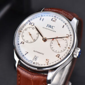 Portuguese Real PR IW500114 ZF 42MM White Dial RG Marker Brown Leather Strap A51011 - Image 5