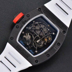 RM055 Real NTPT 42.7mm BBRF White Skeleton Dial Red Crown White Rubber Strap RMUL2 - Image 17