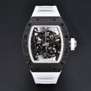 RM055 Real NTPT 42.7mm BBRF White Skeleton Dial White Rubber Strap RMUL2 - Image 4