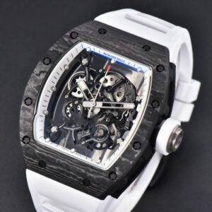 RM055 Real NTPT 42.7mm BBRF White Skeleton Dial White Rubber Strap RMUL2 - Image 5