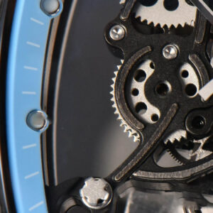 RM055 Real NTPT 42.7mm BBRF Blue Skeleton Dial White Rubber Strap RMUL2 - Image 9