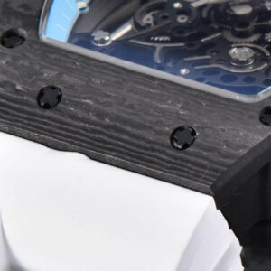 RM055 Real NTPT 42.7mm BBRF Blue Skeleton Dial White Rubber Strap RMUL2 - Image 11