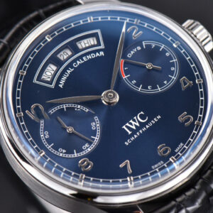 Portuguese Real PR Annual Calendar IW503502 ZF 44MM Blue Dial Black Leather Strap A5280 - Image 7