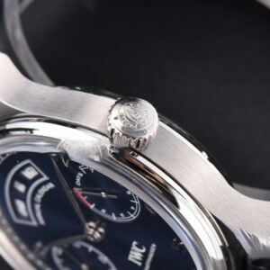 Portuguese Real PR Annual Calendar IW503502 ZF 44MM Blue Dial Black Leather Strap A5280 - Image 8