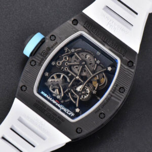 RM055 Real NTPT 42.7mm BBRF Blue Skeleton Dial White Rubber Strap RMUL2 - Image 18