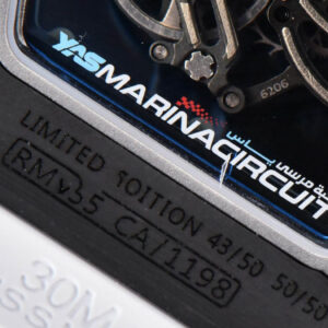 RM055 Real NTPT 42.7mm BBRF Blue Skeleton Dial White Rubber Strap RMUL2 - Image 20