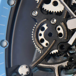 RM055 Real NTPT 42.7mm BBRF Blue Skeleton Dial Blue Rubber Strap RMUL2 - Image 2