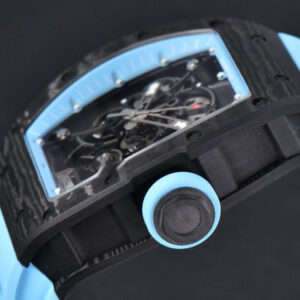 RM055 Real NTPT 42.7mm BBRF Blue Skeleton Dial Blue Rubber Strap RMUL2 - Image 5