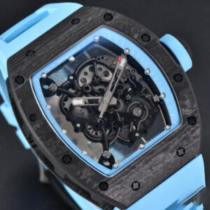 RM055 Real NTPT 42.7mm BBRF Blue Skeleton Dial Blue Rubber Strap RMUL2 - Image 6
