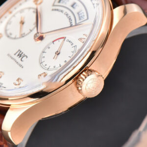 Portuguese Real PR Annual Calendar IW503504 ZF 44MM RG White Dial Brown Leather Strap A5280 - Image 10