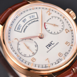 Portuguese Real PR Annual Calendar IW503504 ZF 44MM RG White Dial Brown Leather Strap A5280 - Image 11