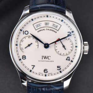 Portuguese Real PR Annual Calendar IW503502 ZF 44MM White Dial Blue Leather Strap A5280