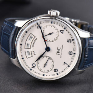 Portuguese Real PR Annual Calendar IW503502 ZF 44MM White Dial Blue Leather Strap A5280 - Image 21