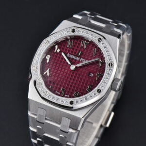 Royal Oak Ladies 67651ST 33mm ZF SS Diamond Red Arabic Dial SS Bracelet Quartz - Image 3