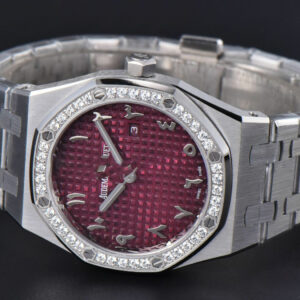 Royal Oak Ladies 67651ST 33mm ZF SS Diamond Red Arabic Dial SS Bracelet Quartz - Image 6
